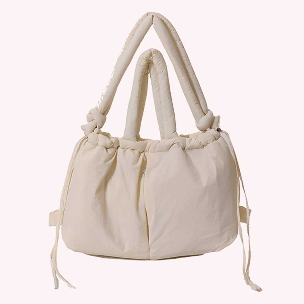 Puffer Tote Bag for Women Adjustable Strap Shoulder Bag Nylon Solid Large Capacity Puffy Purse for Shopping Travel