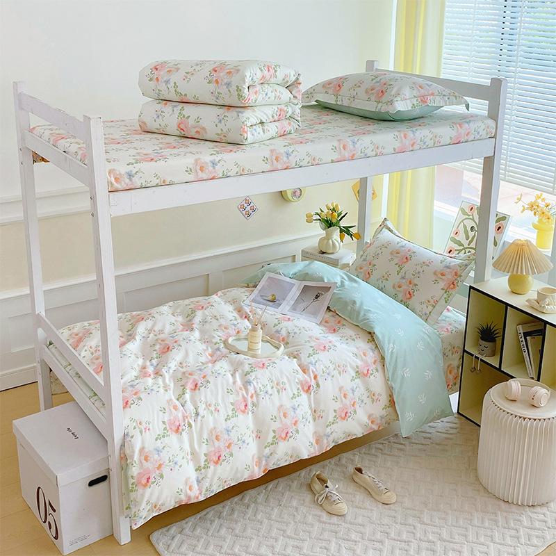 Dormitory Bed Three-piece Set Bed Sheet Quilt Cover Pillowcase Dormitory Single Bedding Complete Set