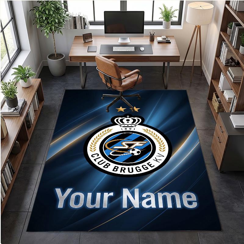 Crystal Velvet Rug Club Brugge FC Print Custom Name Text Floor Mat Home Decor