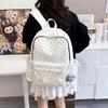 Floral Print Backpack with Bowknot for Students – Middle School, High School, College – Harajuku Style Double Shoulder Travel Bag.