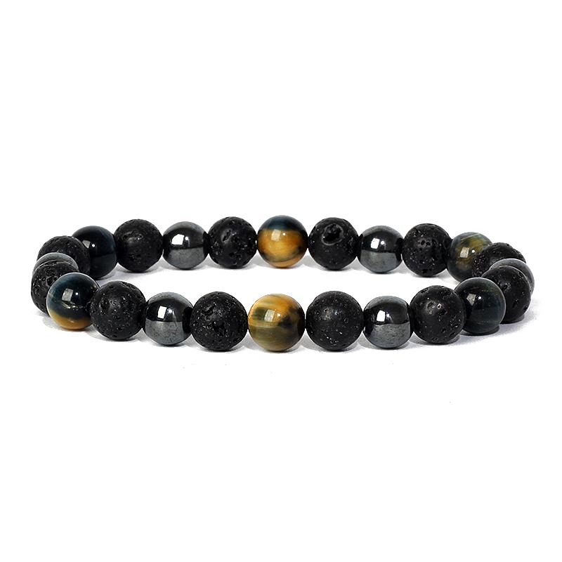 Facted Obsidian Hematite Tiger Eye Bracelets for Magnetic Health Protection Soul Jewelry Nature Stone Beads Bracelet Men Pulsera