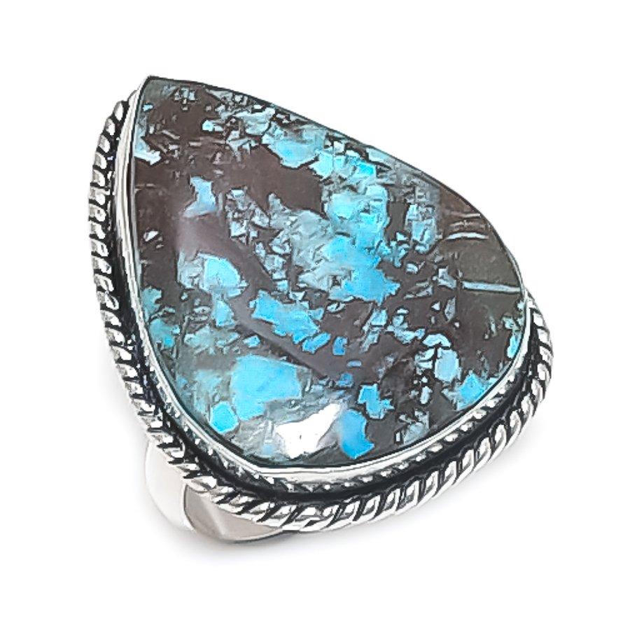 

Tibetan Turquoise Gemstone 925 Sterling Silver Jewelry Ring Size 6.5
