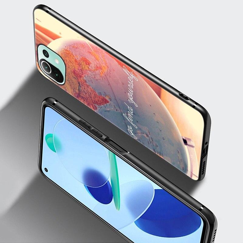Lustige Reisekarte Telefonhülle für Xiaomi Mi 11 Lite NE 11i 10T 11T Pro A2 A3 Lite POCO F3 M3 M4 C31 X3 Pro NFC GT Schwarze Softcover