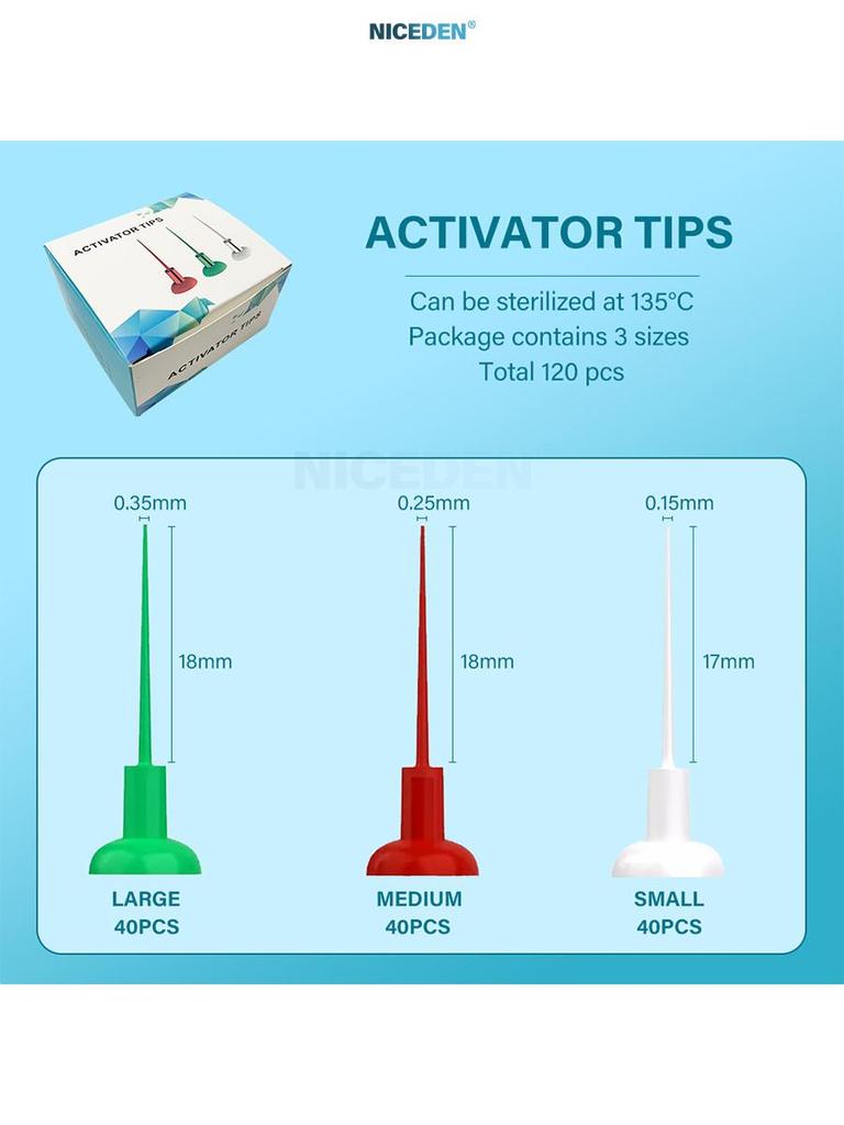 NICEDEN Wireless Endo Activator  Root Canal Irrigation Device with 120 Replaceable Tips for Endodontic Cleaning and Activation