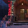 8PCS/Set Solar Operated Christmas Candy Cane Pathway Markers Lights With Stakes For Xmas Outdoor Patio Garden Walkway Decoration