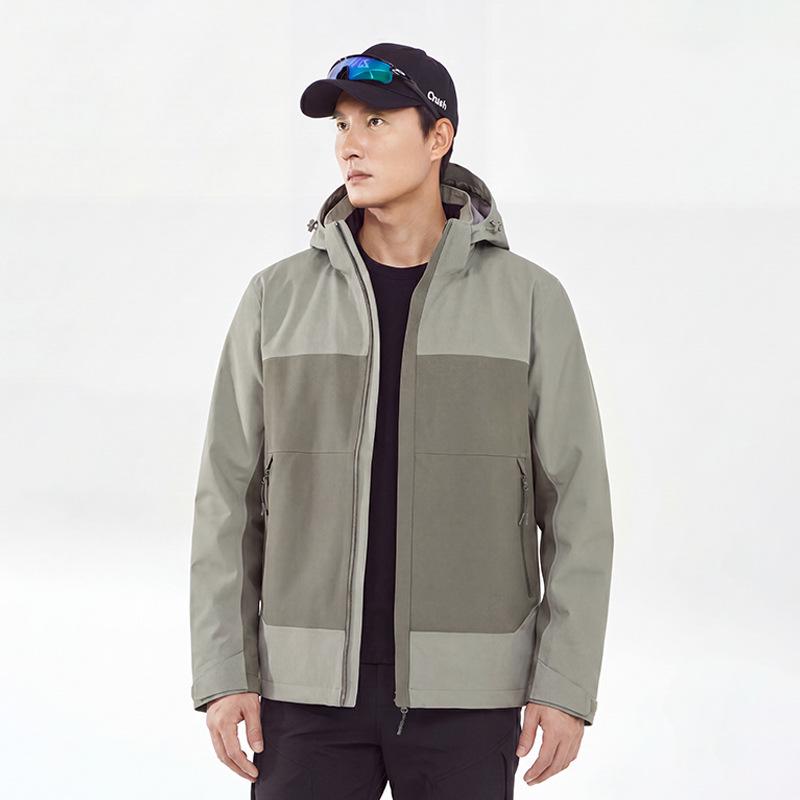 Fluoride-Free National Standard Hooded Mountaineering Jacket: Single-Layer Outdoor Windproof, Waterproof, Snowproof Outerwear with Printed Logo