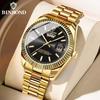 BINBOND Herren Quarzuhr Sport Luxus Quarz Herrenuhren Edelstahl Wasserdicht Datum Wochentag Armbanduhr Herren Relogio
