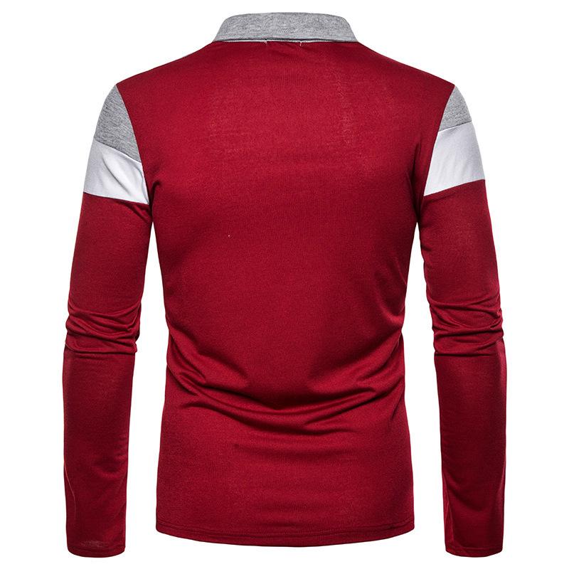 Men's Long-Sleeve Polo Shirt, 3-Color Design, Trendy European & American Casual Fashion T-Shirt 2023.