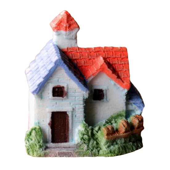 Mini House Micro Landscape Miniature Resin Village House Figurine Tiny Bonsai Terrarium Crafts for Dollhouse Fairy Garden Flowerpots Fish Tank Decor