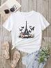 Fashion Eiffel Tower Floral Print Women Summer T Shirt Girl O Neck Funny Y2K Tops Tee Female 90s Casual Clothing