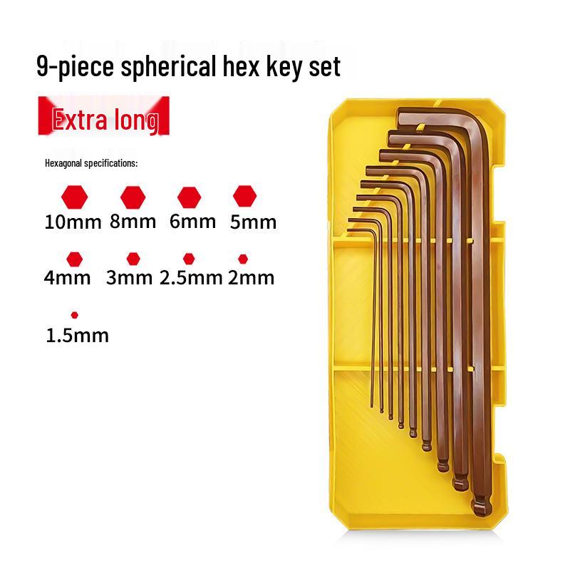 S2 Extended Ball Head Hex Key Wrench, High Strength Hardened 5mm/4mm Hexagonal Tool