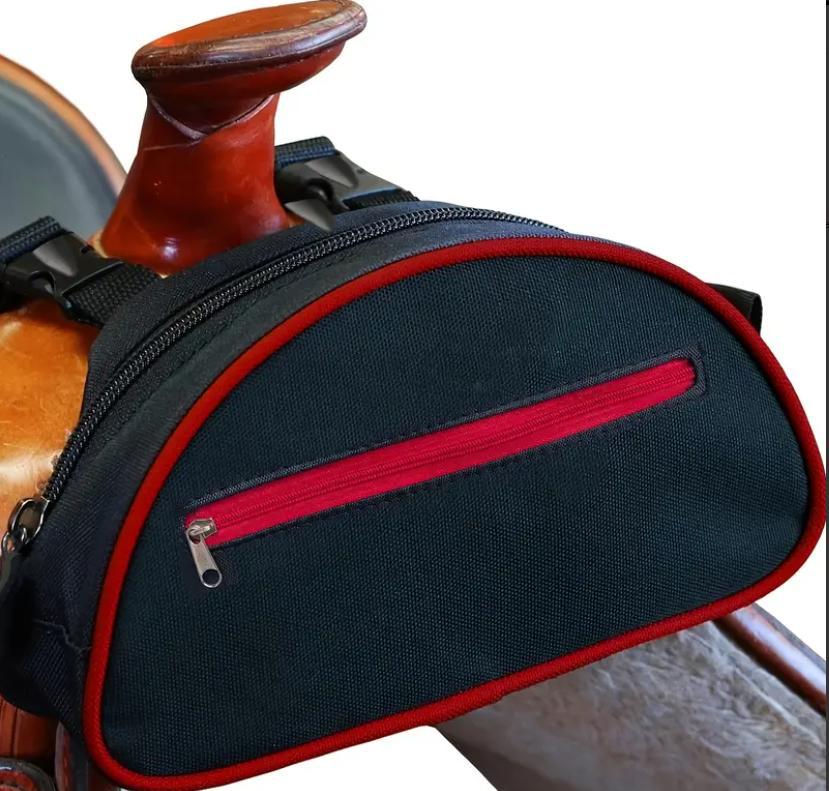 

Pocket Saddle Bag for Western and Endurance Saddle Corner Bag Phone Pocket for Off-Road Riding One size fits all чёрный