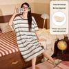2026 Women's Cute Pajamas - Stretch Cotton-Blend, Short Sleeve Nightgown with Chest Pads for Summer