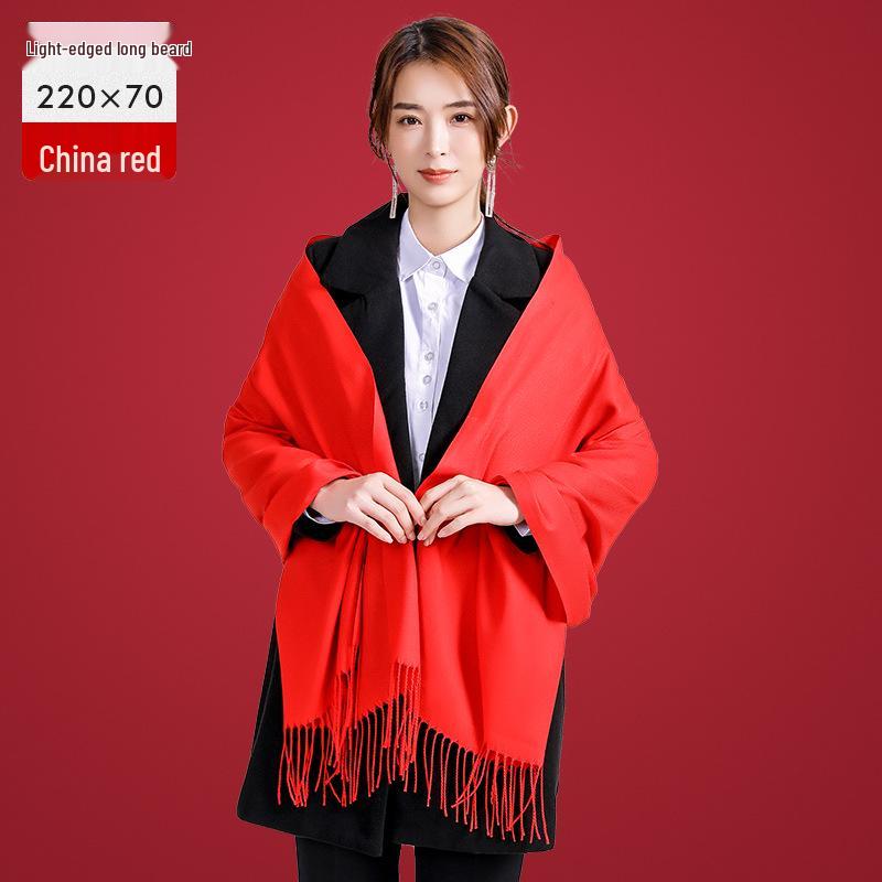 Custom Red Scarf for Company Meetings, Celebrations, and Reunions with Logo Printing