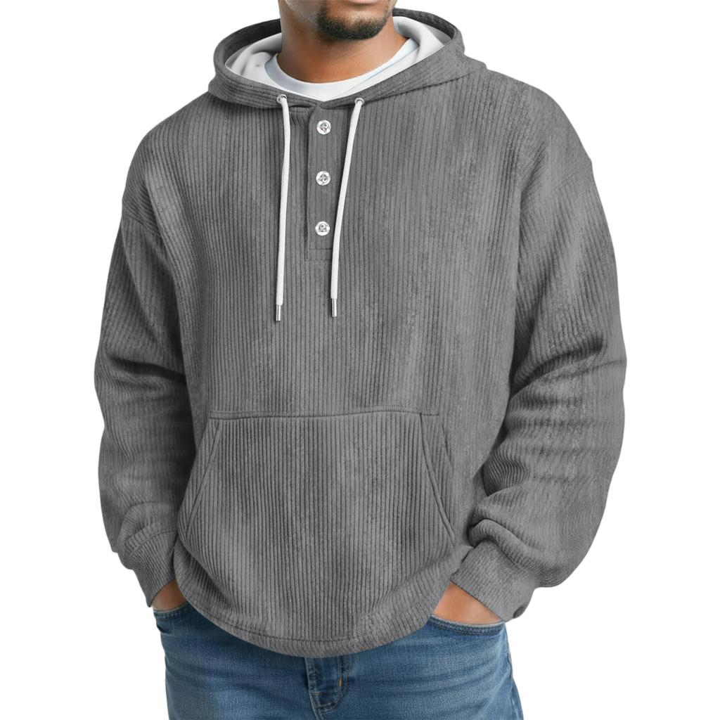 Men's Knit Hooded Sweatshirt Casual Long-Sleeve Sweatshirt