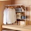HEIAN SHINDO OHW-40 Closet Storage Shelf with Hanger Pipe, Horizontally Expandable, White, Width 76-105cm, Height 90cm, Depth 56cm, Heian Shindo Kogyo