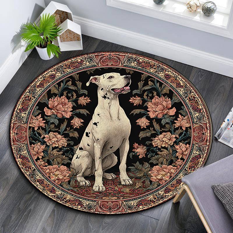 

Great Dane Round Area Rug,Carpet Rug for Living Room Bedroom Sofa Playroom Decor,Non-slip Floor Mat 80cmx80cm