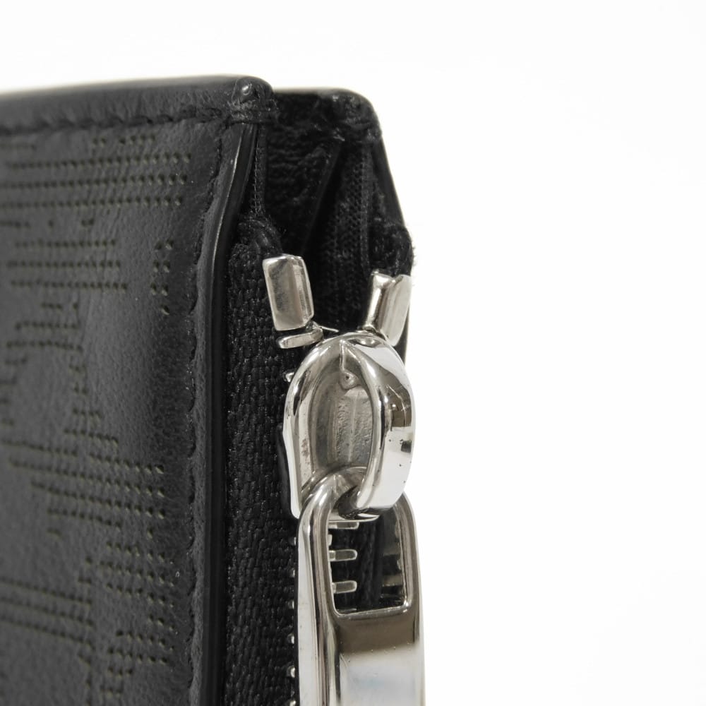 Used 10656 Zip Card Holder 2ESBC250VPD_H03E 7943 Logo Punching Calfskin Card Case Oblique Galaxy Men's from Japan