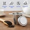 2-Pack 304 Stainless Steel Tea Infuser Extra Fine Mesh Loose Leaf Strainer with Lid  Dual Handles Large Capacity Reusable Tea Filter Basket
