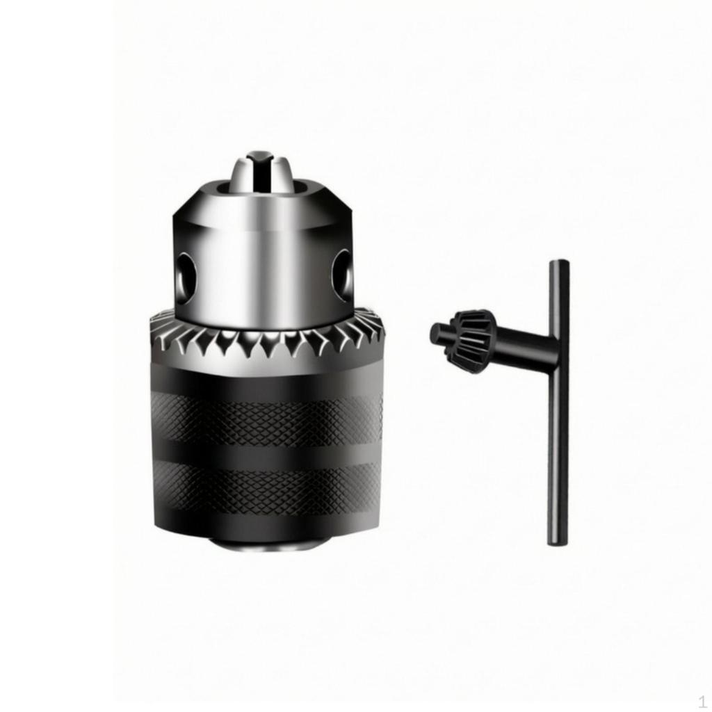 Keyed Drill Chuck Knurled with Key Metal Tool Accessory for Hobbyists, Machinists,