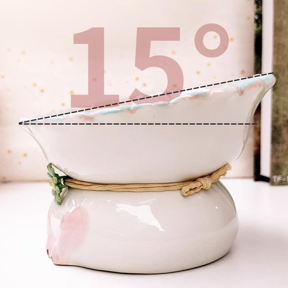 Flower Shaped Cat Food Bowl Anti Tipping Neck Protection Bowl Pet Drinking Bowl  Multi-Pet