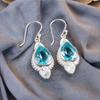 Sky Blue Topaz Gemstone 925 Sterling Silver Jewelry Handmade Hook Earrings 1.80" EE-42-2