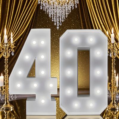 1PC 91.5cm/3FT Marquee Light Numbers Lighting Number KT Panel-White LED Light-Up Decor for Birthdays,Anniversaries & Graduations,LED Party Decor