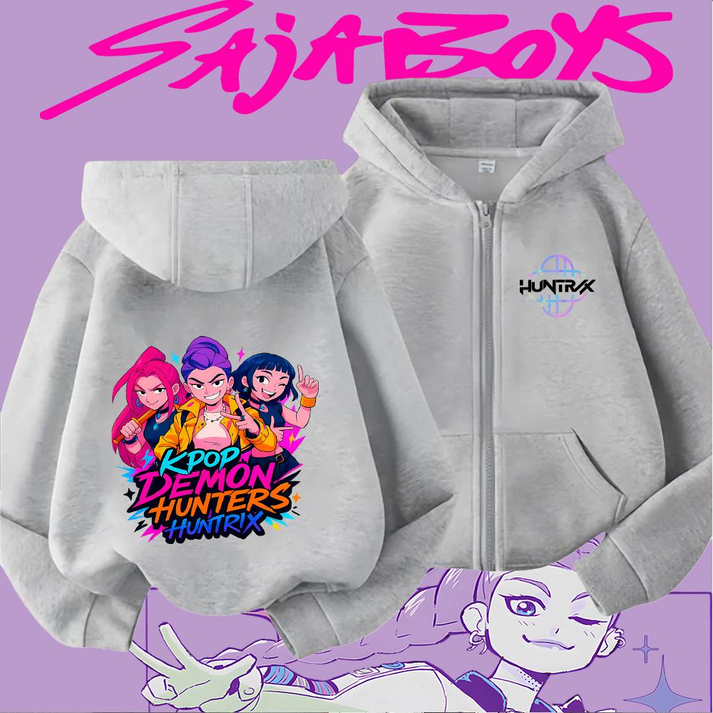 

Детская толстовка на молнии Kpop с графикой «Охотники на демонов», стильная, повседневная, для мальчиков и девочек, мягкая, теплая, удобная 160cm