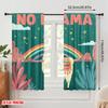 2pcs 2D Flat Printing Curtain Llama No Drama Polyester Without Electricity Festive Holiday Perfect for Holiday Celebrations