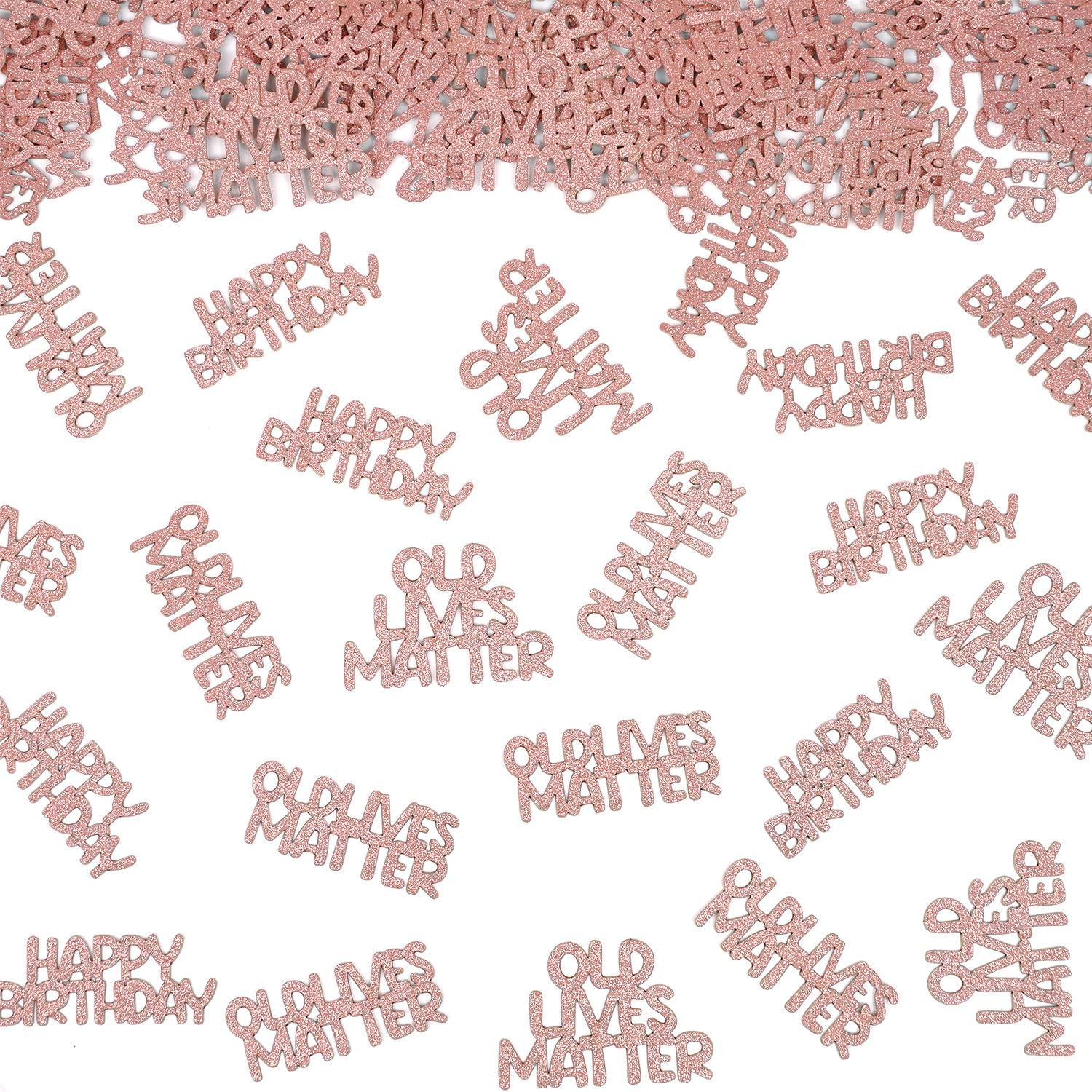 Old Lives Matter Happy Birthday Confetti, Glitter Champagne Gold Funny Birthday Table Scatters, OLD LIVES MATTER Sprinkling Decor for Men Women 30th розового золота