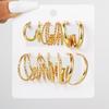 6 Pairs Women Earrings Set Luxury Geometric C-shaped Circle Earrings For Jewelry Gifts