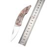Dropship Stainless Steel High Hardness Sharp Folding Pocket Knife, 3D Pattern Handle Portable Utility Tool for Fruit Peeling & Daily Use