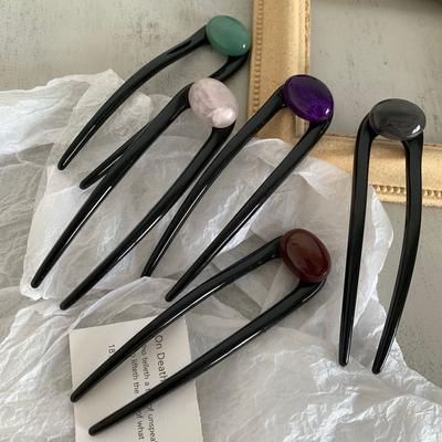 Japan Damen Haarstab Schlicht Elegant Einfarbig U-Form Haarspange Mädchen Haarstäbe Haarschmuck Neue Haarspangen Geschenk