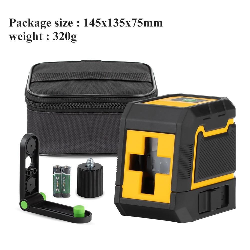 Compact 2-Line Green Laser Level - High-Precision Infrared Portable Line Projector with Auto Leveling.