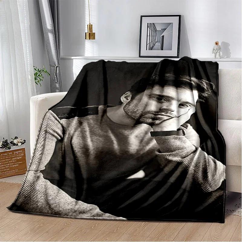 3D Sebastian Stan Handsome Actro Soft Flannel Blanket for Bed Bedroom Sofa Picnic,Throw Blanket for Cover Office Gift Kids