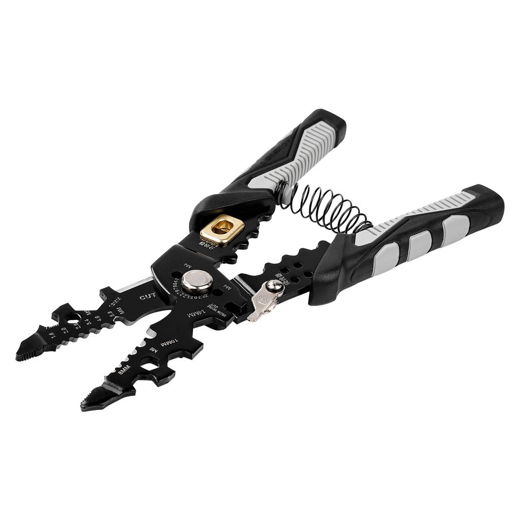 Electrician Wire Stripper with Chromium Vanadium Steel Blades and Ergonomic Handle Designed for One Handed Easy Operation