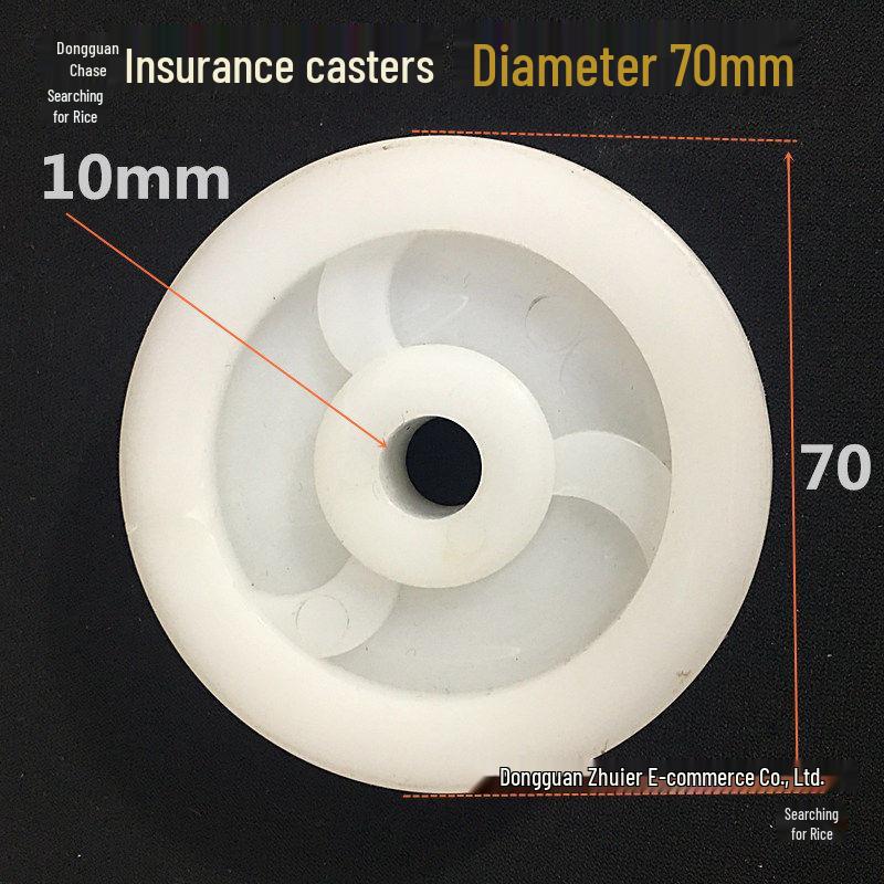 White Nylon Flat Caster Wheel for Furniture, 70mm Drive Wheel