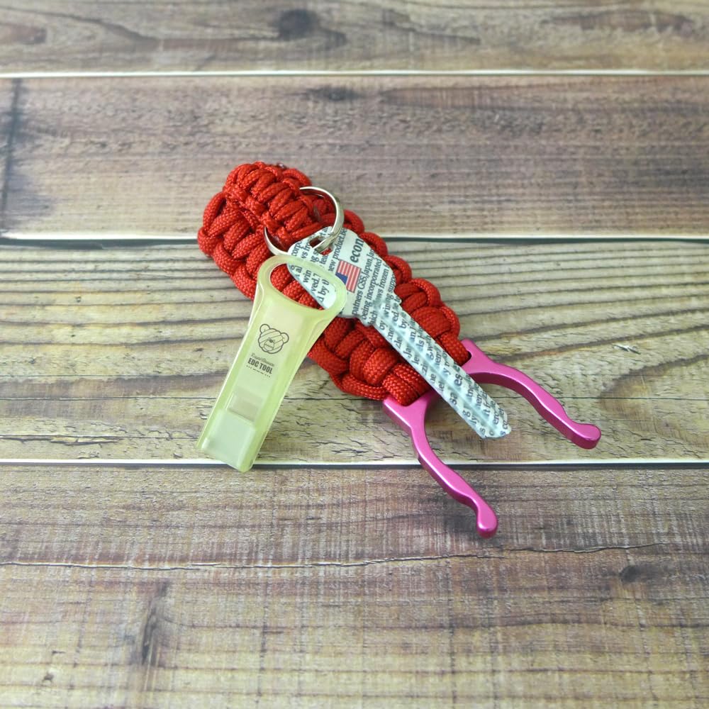 EDC Novaputa Slim Red Paracord Pet Bottle Keychain Made In Japan [ROYAL BREEZE]