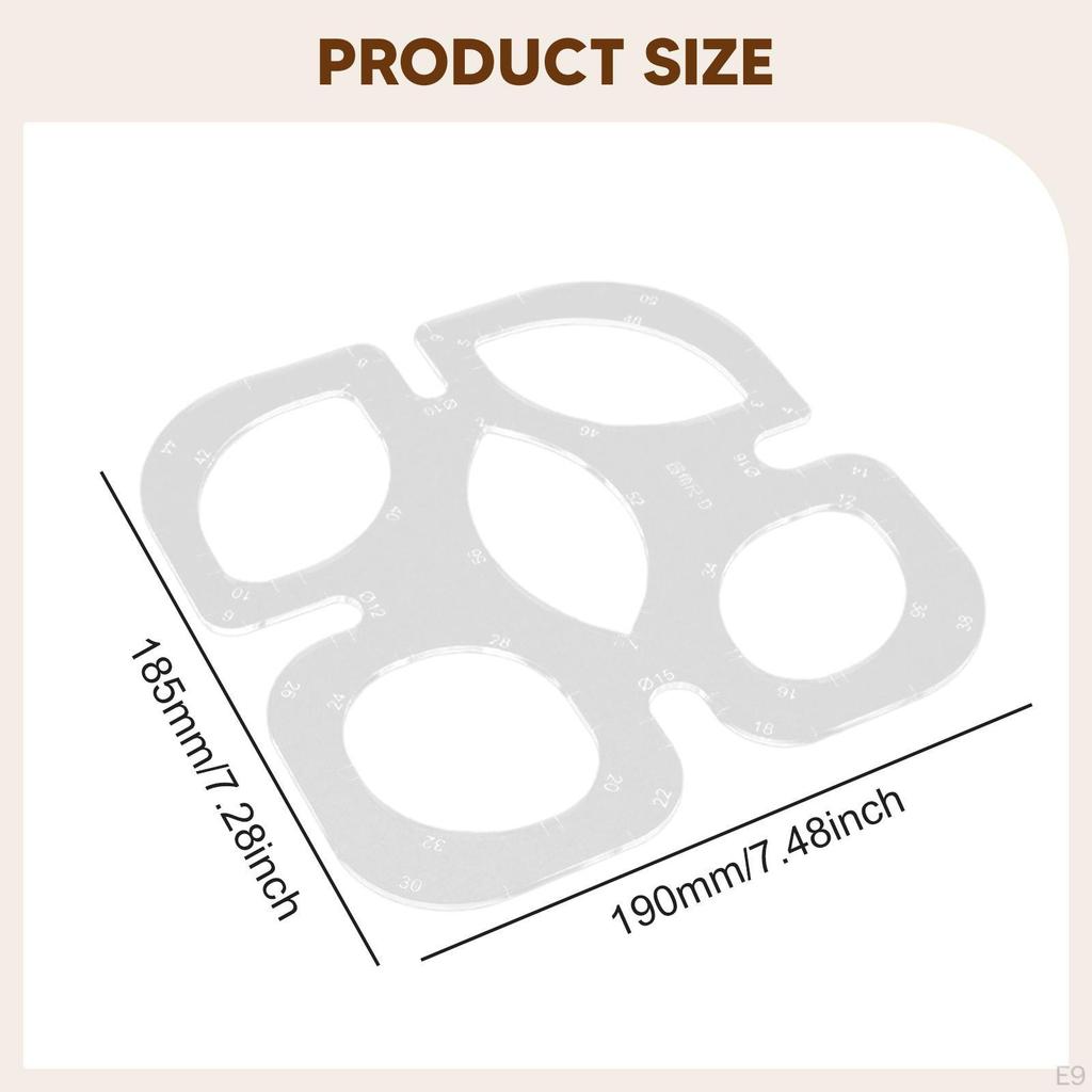 Round Corner Stitching Ruler Circle Template Clear Acrylic