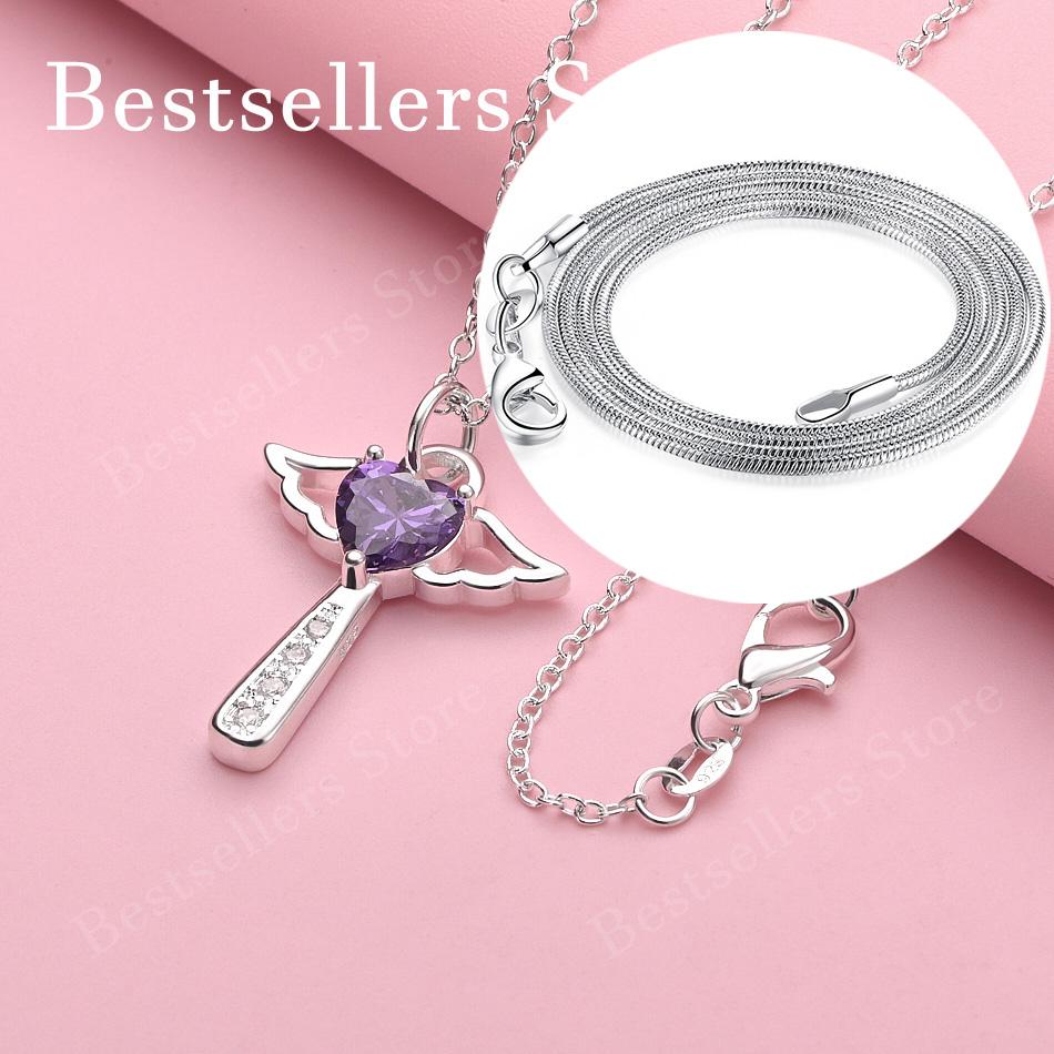 925 Sterling Silver 16-30 Inch Exquisite Heart-shaped Zircon Pendant Necklace for Women's Wedding Accessories and Jewelry