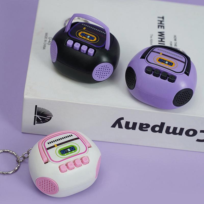 Mini Retro Recorder Keychain Easy To Use Lightweight Recording Device for Backpack Pendant Daily Commute