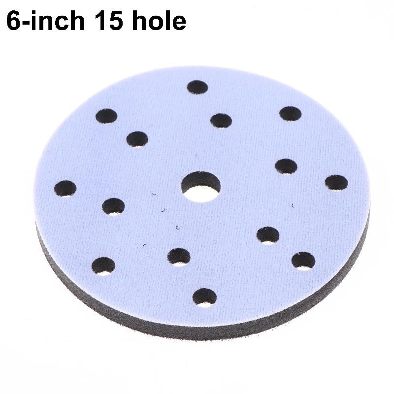 6Inch 15 Holes Pneumatic Dry Grinding Head Sponge Buffer Pad Dry Grinding Machine Soft Pad Self-Adhesive Grinding Machine Tray P