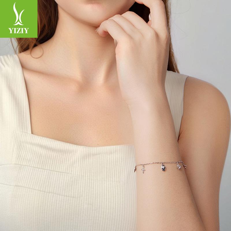 Love Cross Amulet Bracelet, Tassel S925 Sterling Silver Bracelet Jewelry