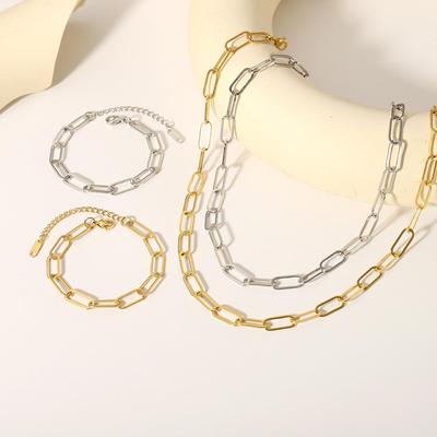 Vintage 18K vergoldetes handgefertigtes Halsketten- und Armband-Set für Damen