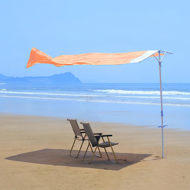 Auvent de Parasol de Plage Coupe-Vent Bloquant les UV à Ouverture Rapide, Tente de Camping Portable pour Usage Extérieur