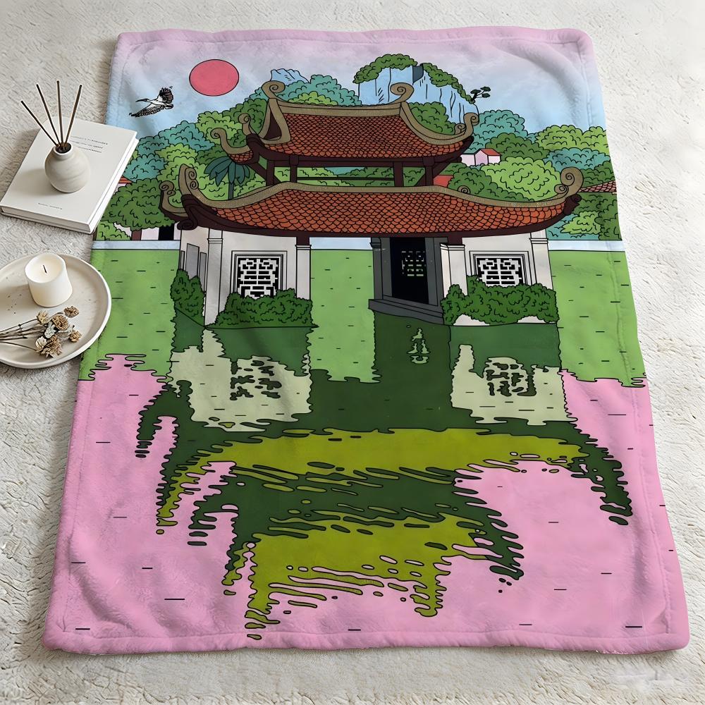 artist CCosmo Danchin Hamardd Throw Warm Soft Flannel Blanket Multiuse for Sofa Bed Camping Travel Nap
