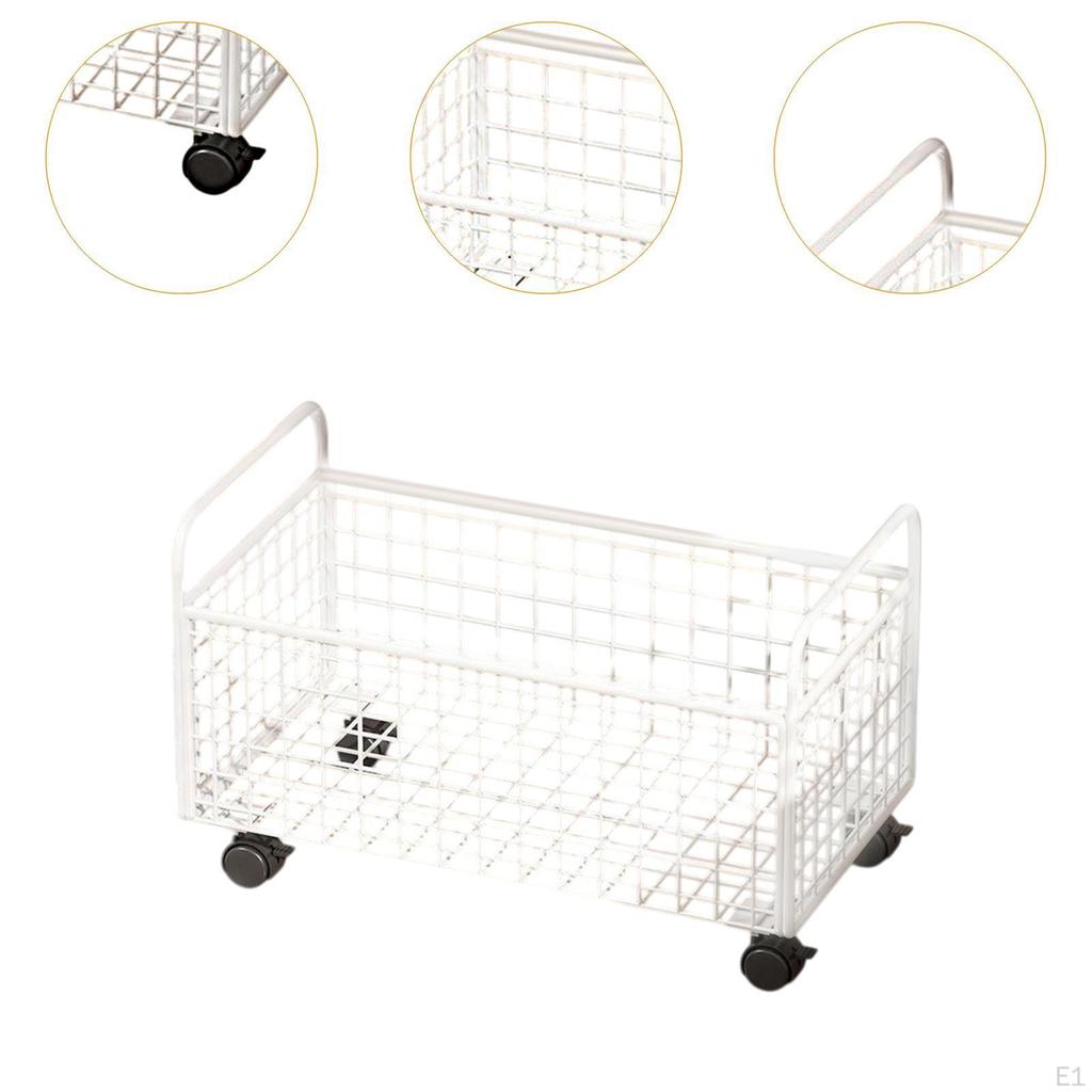 Chariot à livres roulant Rangement bac Utilité pour les dossiers Cartable Articles quotidiens