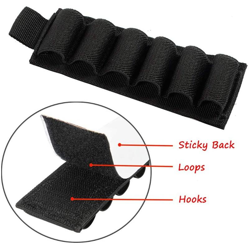 Tactical 6/9 Round Ammunition Bag 12/20GA Shotgun Portable Velcro Attachment Bag Circular Rifle Bullet Holder.