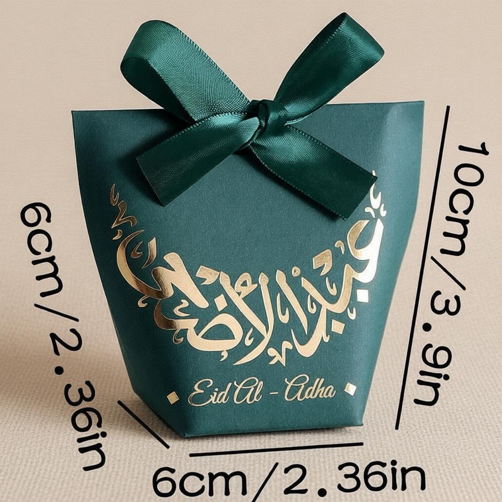 10-40PCS Ramadan Candy Gift Boxes with Gold Foil Star Moon Design Eid Mubarak Treat Bags for Middle Eastern Holiday Party Favors
