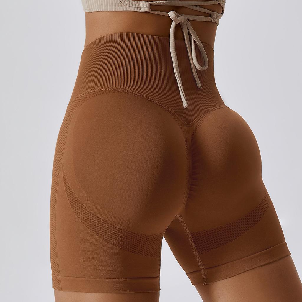 Women's Seamless Yoga Hip Lifting Tight High Waisted Sports Shorts